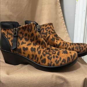 Alegria Ankle Boots in Brown and Black with Suede Finish